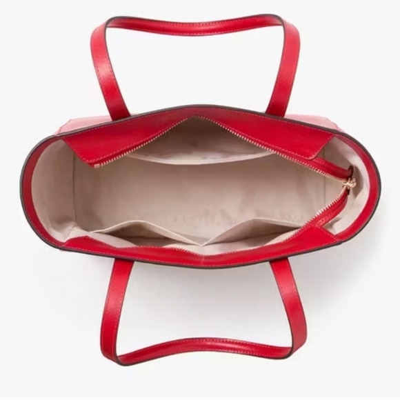 NWT Kate Spade Staci Medium Tote Bag In Ruby Red With Dust Bag KG473 - Picture 4 of 12